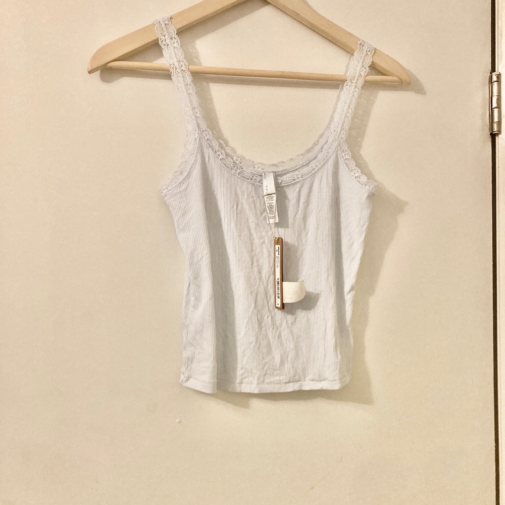 NWT SKIMS Soft Lounge Lace Cami Size S Blue Quartz